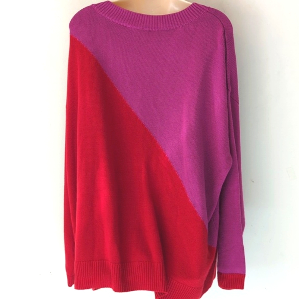 Laurie Felt Viscose Two-Tone Color Block Sweater - image 5